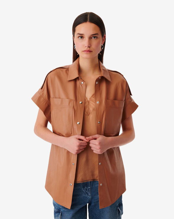 CHEMISE OVERSIZE EN CUIR MAHINA
