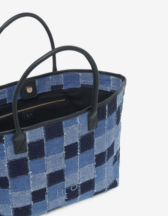 GRAND CABAS EN TOILE DENIM PATCHWORK