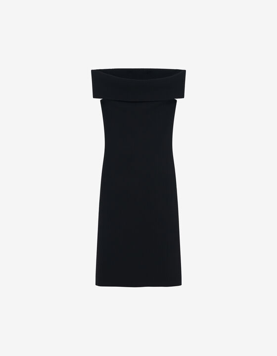 OFF-THE-SHOULDER RIBBED DRESS