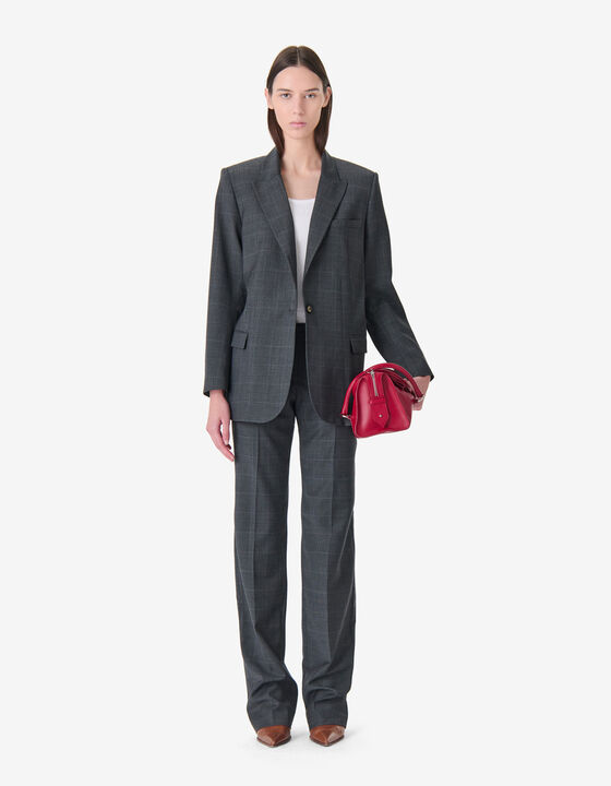 PANTALON DROIT &Agrave; CARREAUX