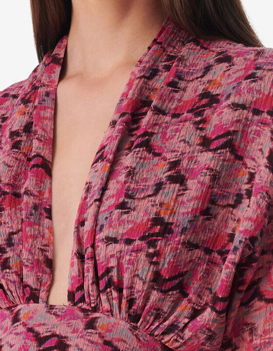 ROBE LONGUE IMPRIM&Eacute;E COL V