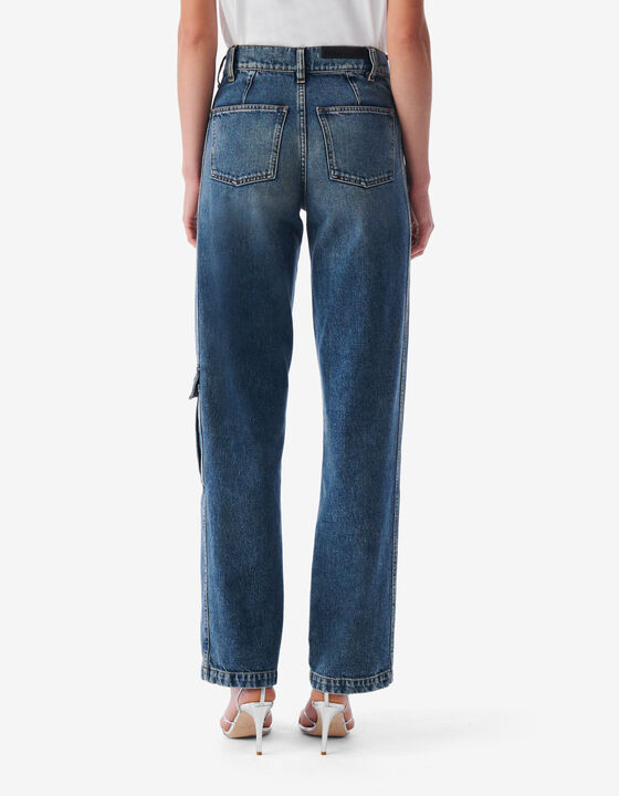 HIGH-WAISTED FADED JEANS