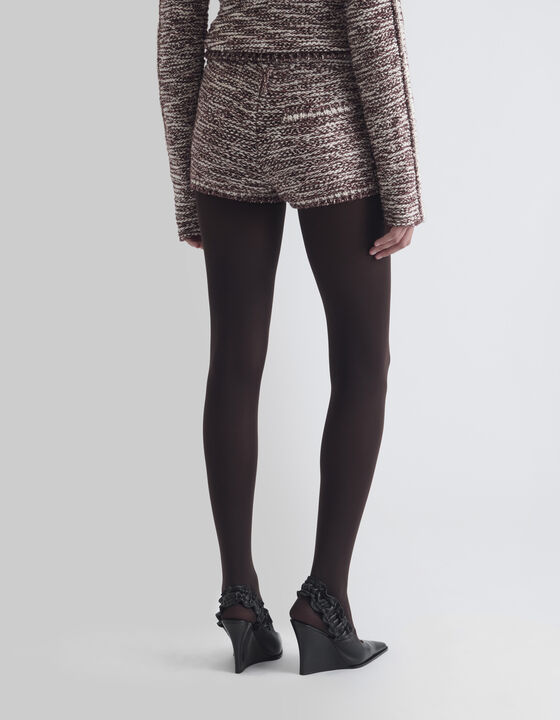 SHORT EN MAILLE JACQUARD &Agrave; RAYURES