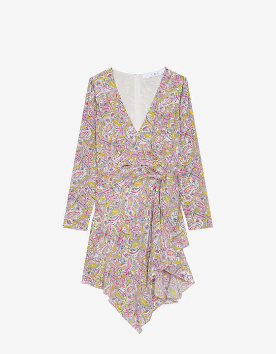PRINT V-NECK DRESS