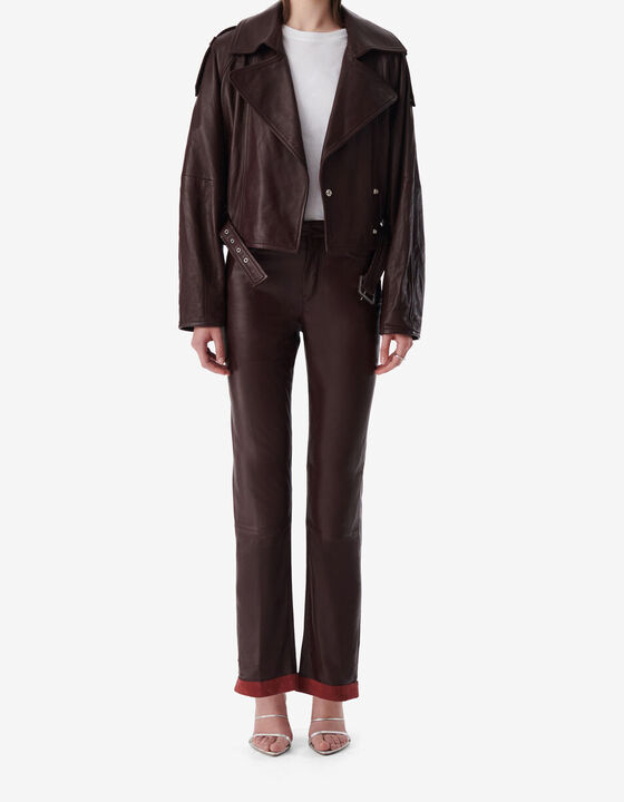 VESTE TRENCH EN CUIR
