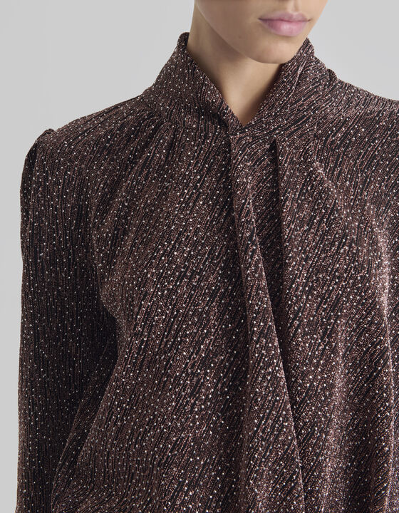 DRAPED TOP WITH RHINESTONES