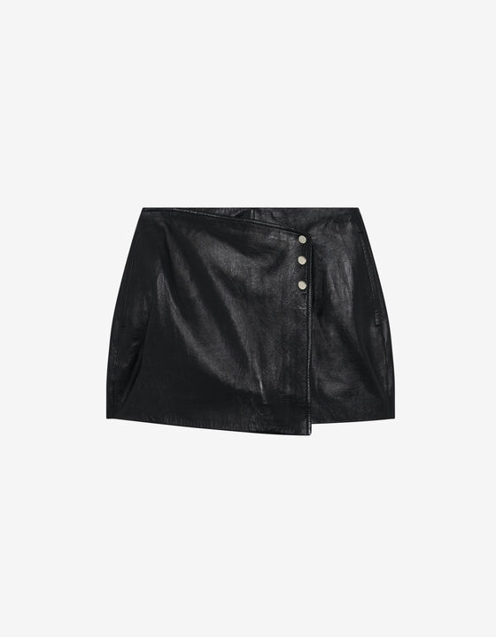 JUPE SHORT EN CUIR VERNIS
