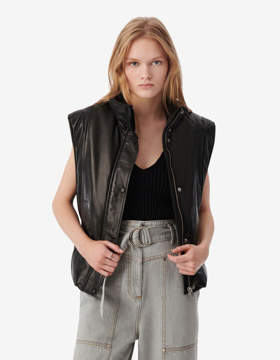 SLEEVELESS LEATHER JACKET
