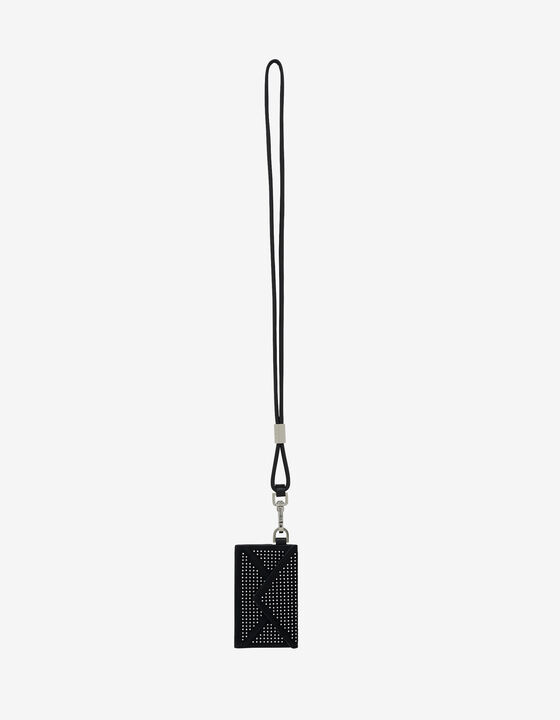 LEATHER AND RHINESTONE CARDHOLDER
