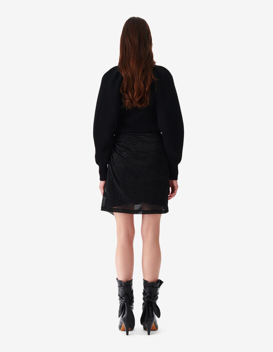 SHORT AND FRILLY LUREX SKIRT