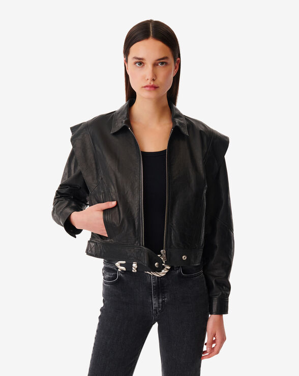 FABIA STRUCTURED LEATHER JACKET
