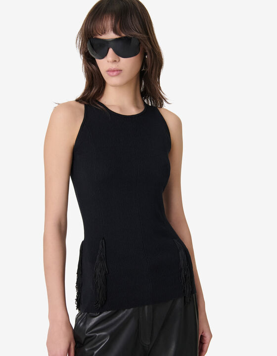 SLEEVELESS FRINGED TOP