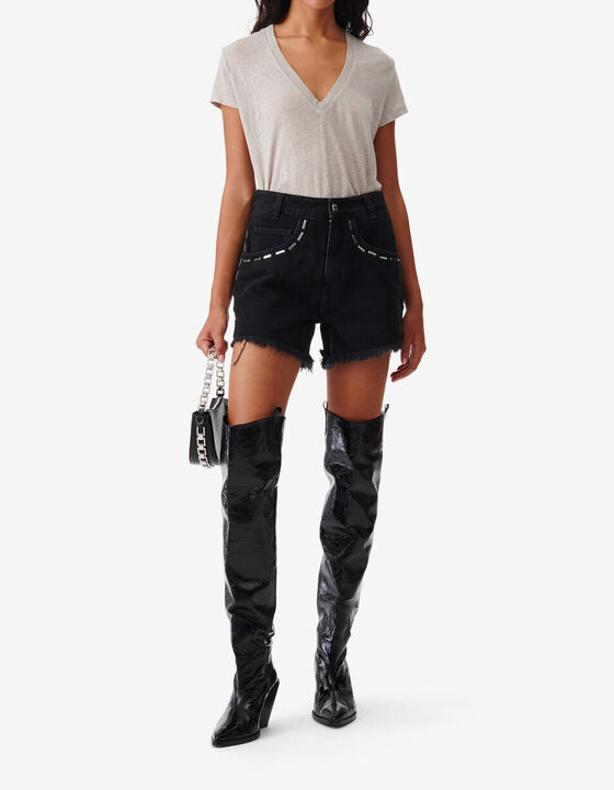 V-NECK LINEN T-SHIRT