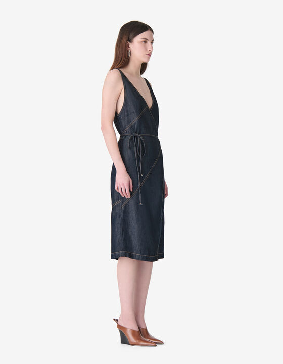 DENIM WRAP DRESS