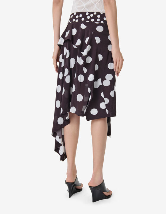 JUPE ASYM&Eacute;TRIQUE &Agrave; POIS