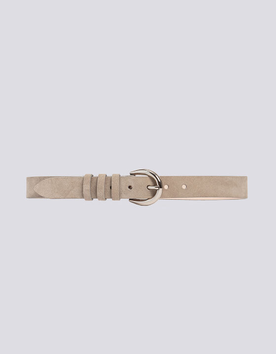 PITA CLASSIC SILVER BUCKLE SUEDE BELT