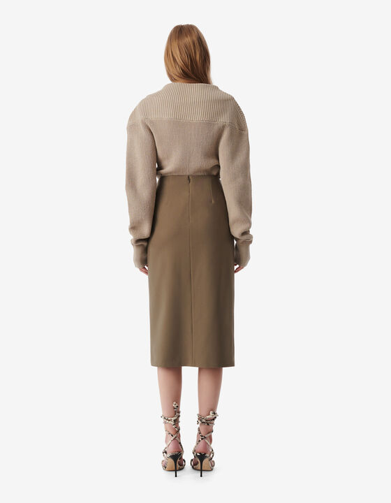 MID-LENGTH WRAP SKIRT