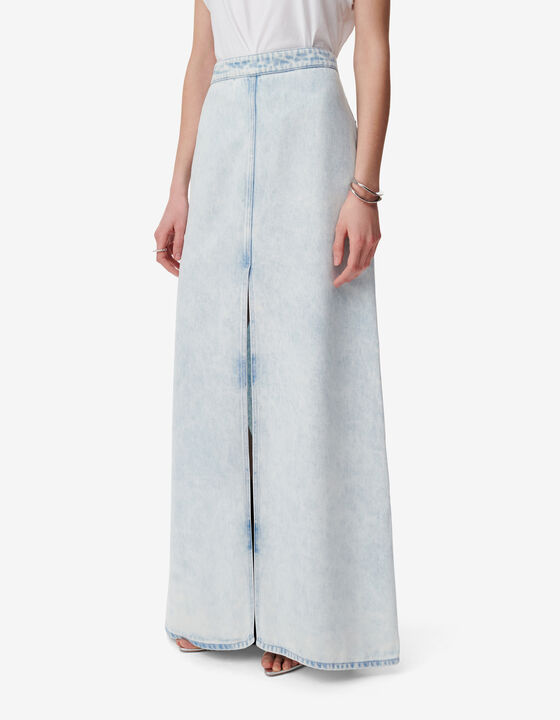 LONG SKIRT IN WASHED DENIM