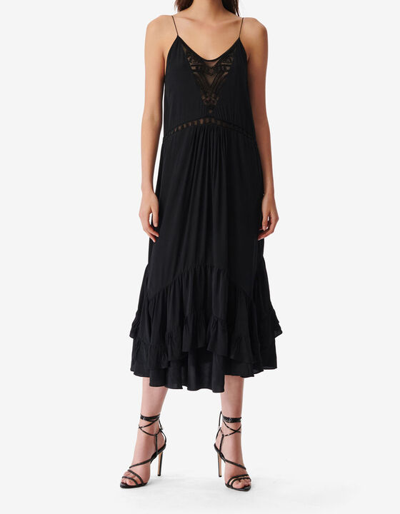 LONG DRESS WITH BEADED EMBROIDERY