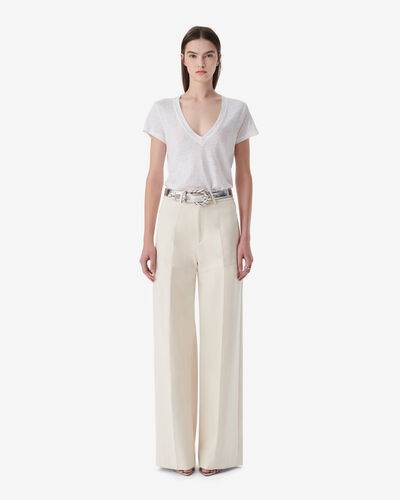 Iro T-shirt En Lin Col V Rodeo In White