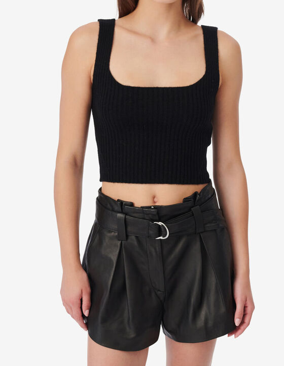 RIBBED SQUARE NECK TOP