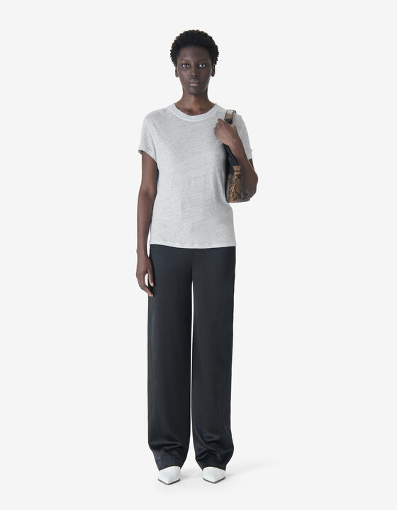 LINEN T-SHIRT WITH ROUND NECK