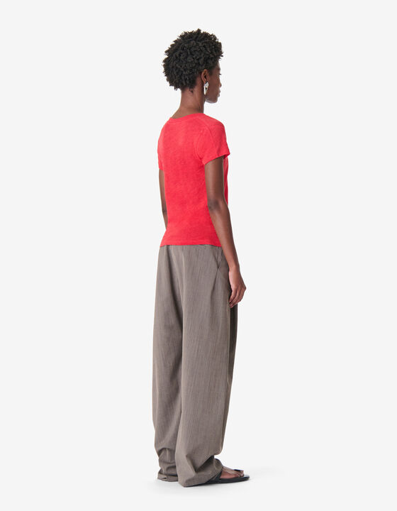 V-NECK LINEN T-SHIRT