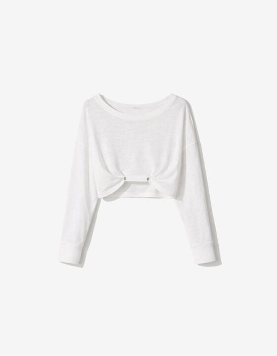 T-SHIRT MANCHES LONGUES EN LIN