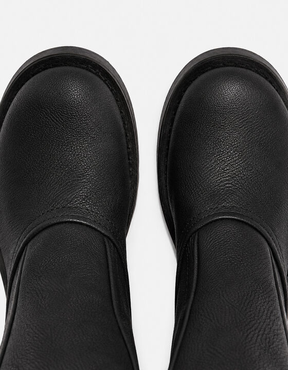 LEATHER BIKER BOOTS