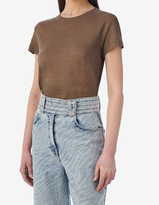 ROUND-NECK LINEN T-SHIRT