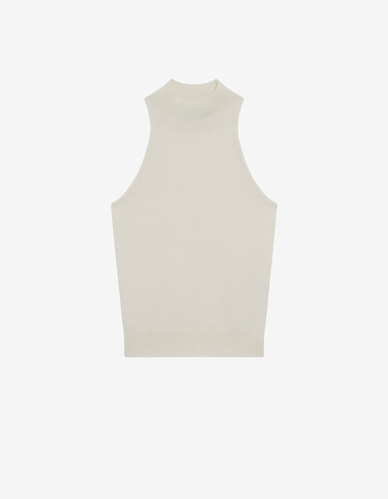 HIGH-NECK SLEEVELESS SWEATER