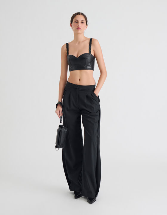 TOP COURT EN CUIR