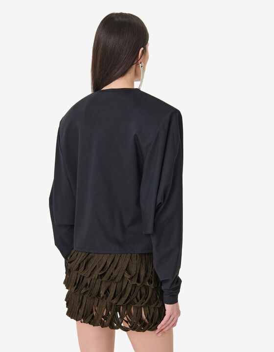 LONG-SLEEVED RUFFLED T-SHIRT