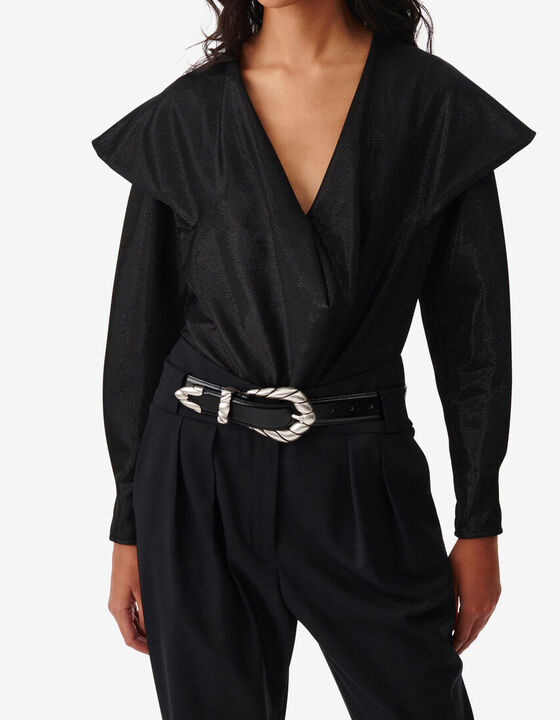 SHINY RUFFLED TOP