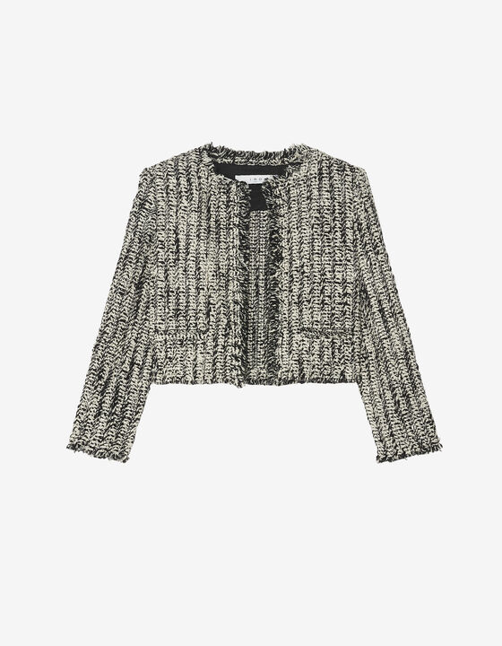 ROUND-NECK TWEED JACKET