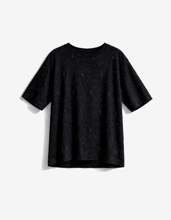 TEXTURED ROUND NECK T-SHIRT