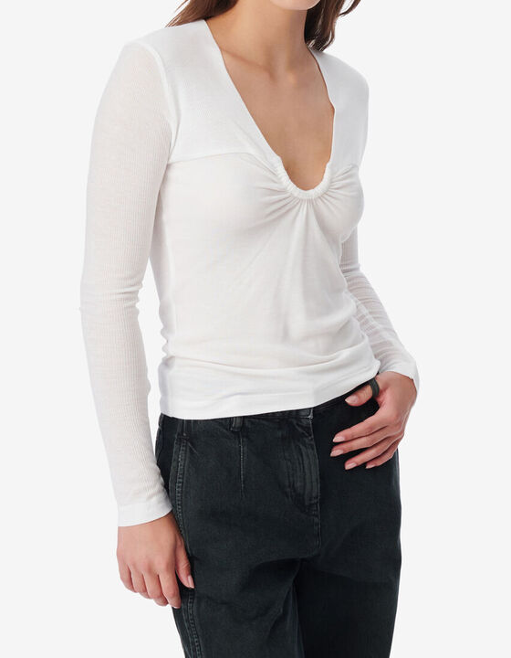 GATHERED LONG SLEEVE TOP