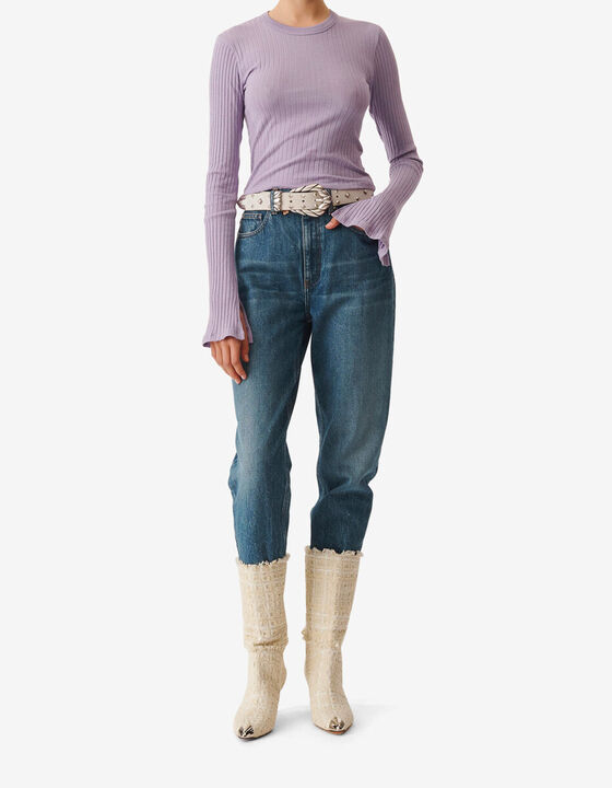 ROUND NECK RIBBED T-SHIRT