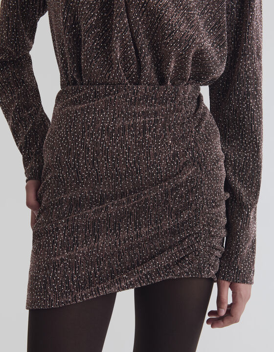 DRAPED SKIRT WITH RHINESTONES