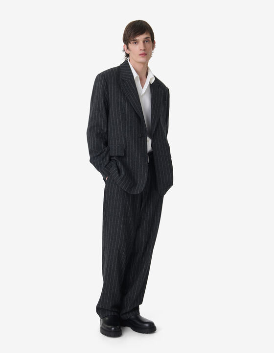 VESTE DE COSTUME OVERSIZE &Agrave; RAYURES