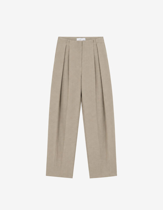 WIDE-LEG PLEATED PANTS