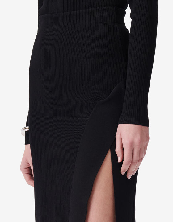 RIBBED MIDI SKIRT