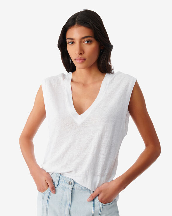 CELSIO LINEN V-NECK TANK TOP