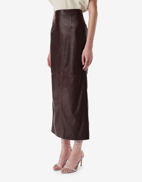 LONG LEATHER SKIRT