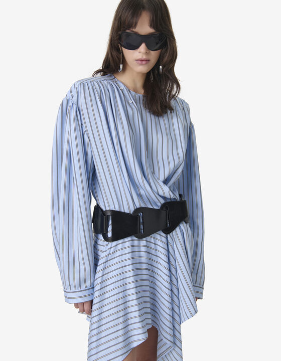 ASYMMETRICAL STRIPED DRESS