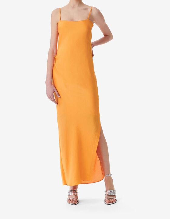 LONG SATINY DRESS