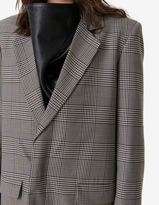 LONG CHECKED COAT