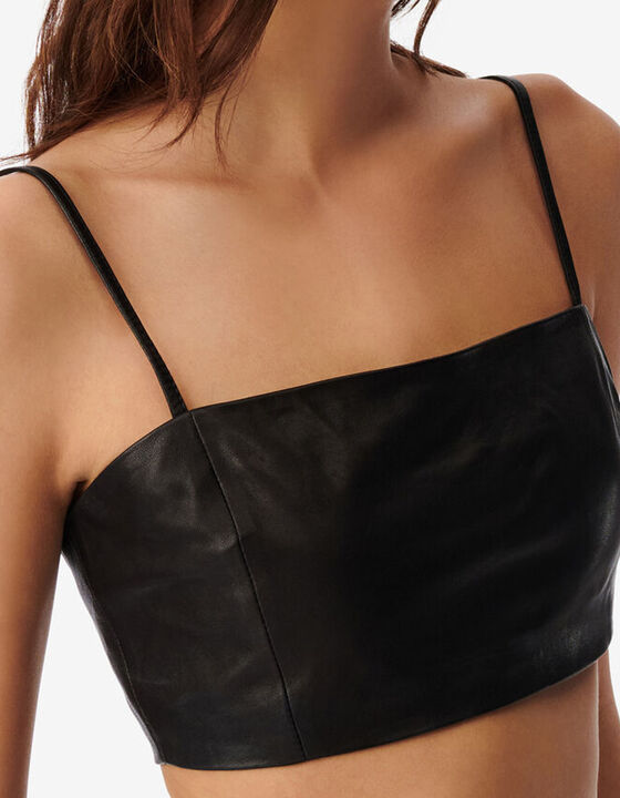 LEATHER BRALETTE WITH STRAPS