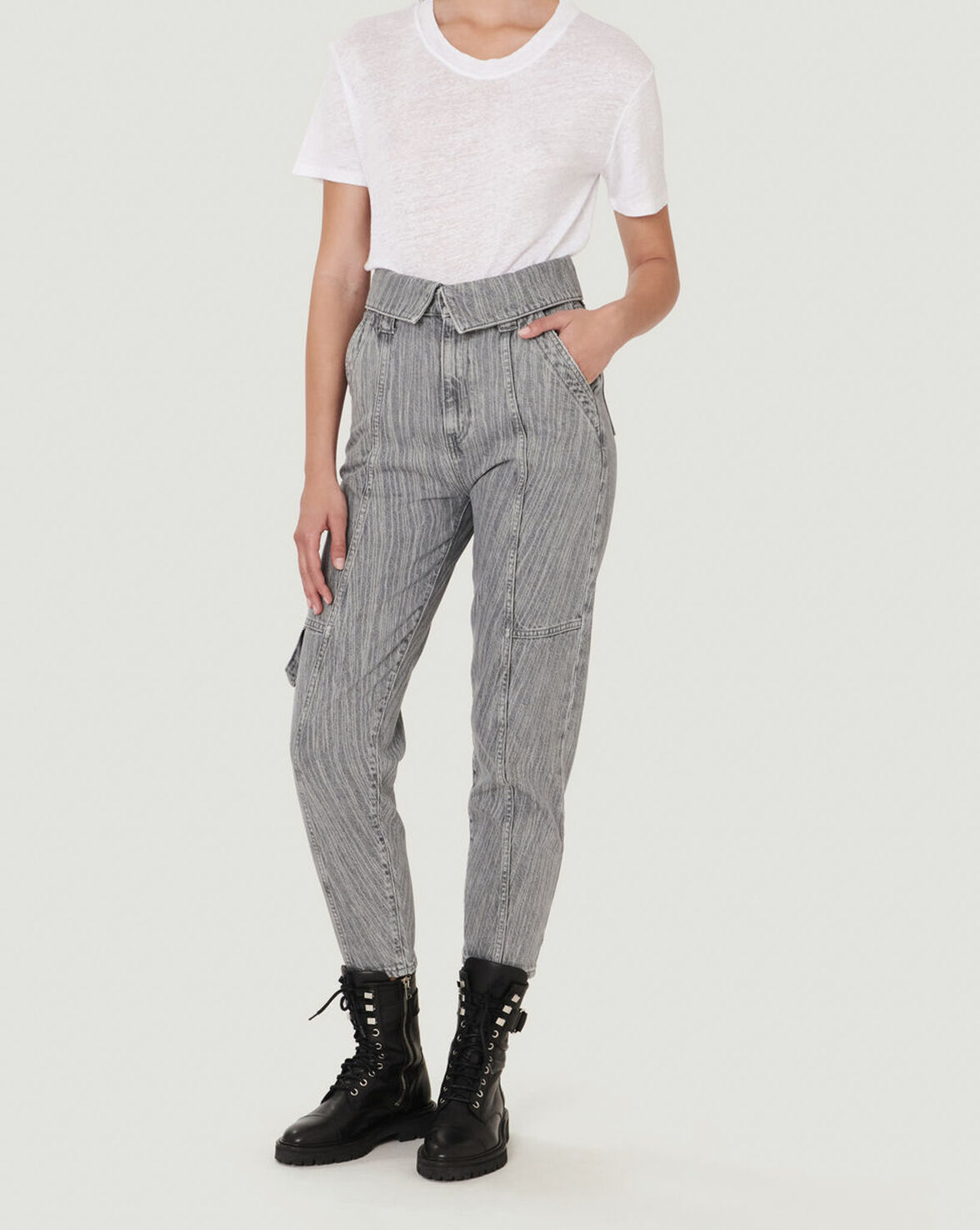 LUCIANA CREW NECK LINEN T SHIRT image number null