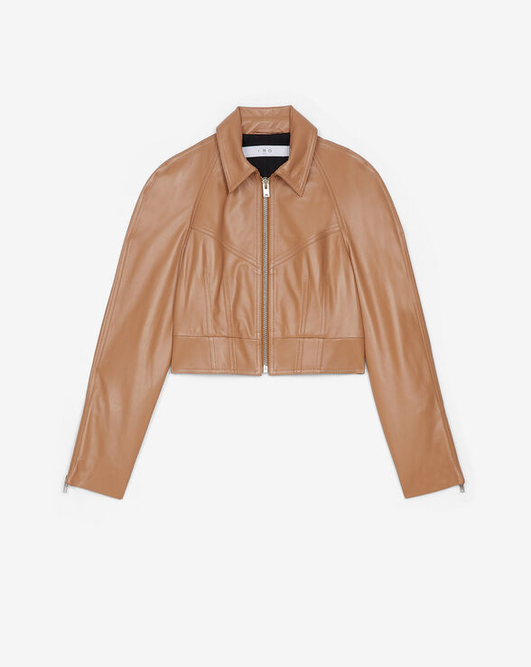 KAJA CROPPED LEATHER JACKET